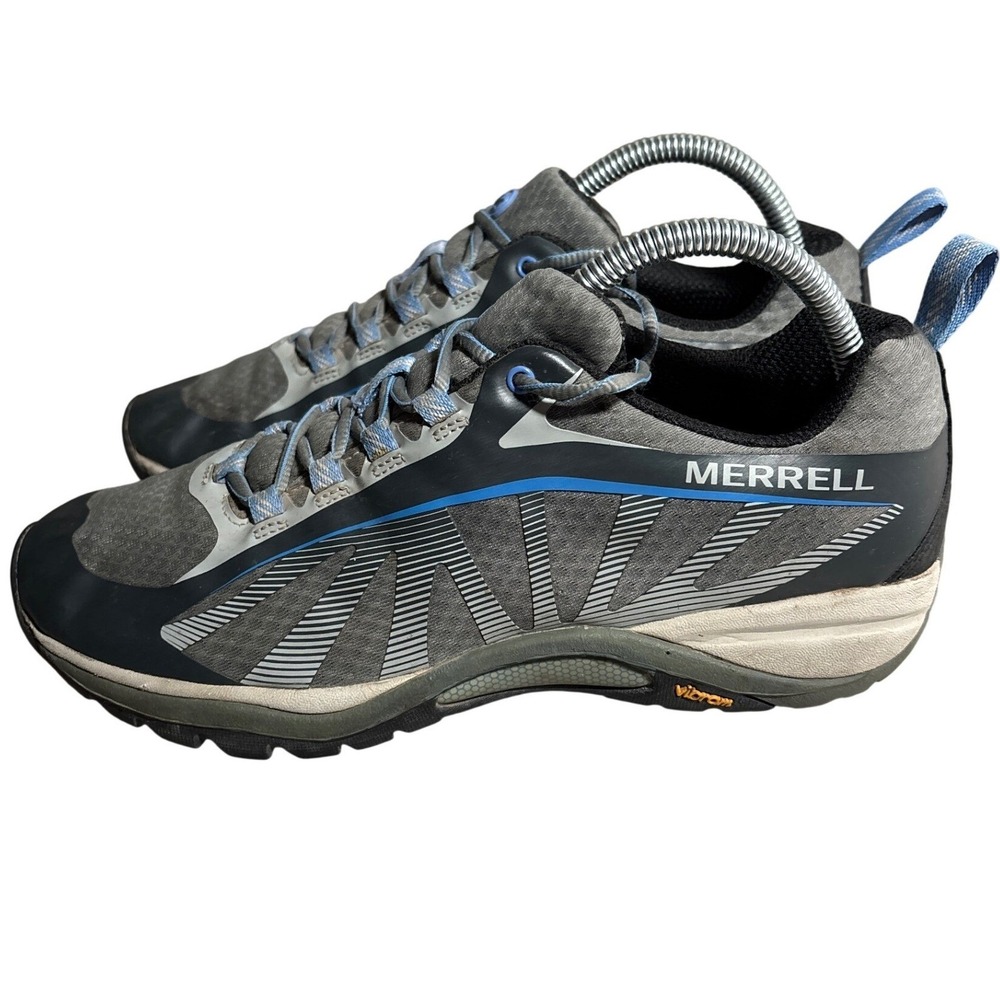 Merrell Siren Edge Womens 9 Hiking Shoes Grey Blue Vibram Athletic Sneaker‎ Gorp